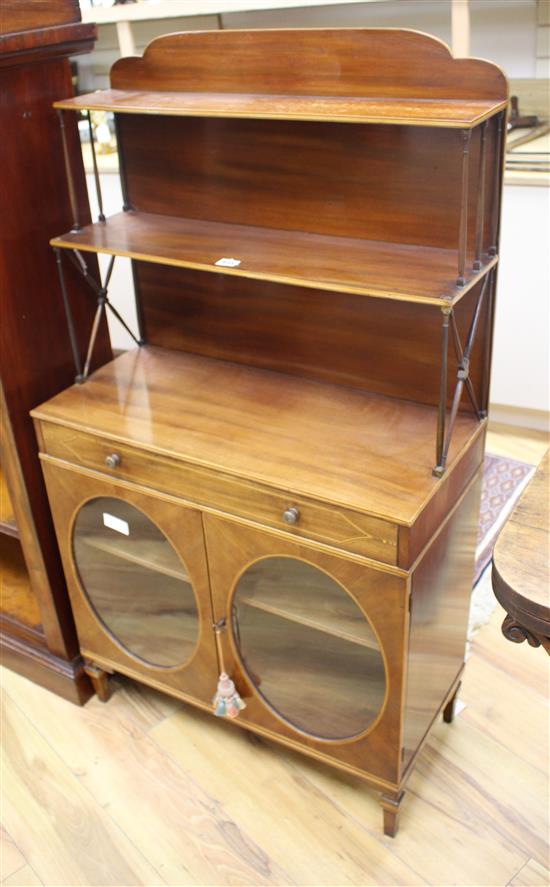 A small Regency mahogany chiffonier, W.69cm D.32cm H.130cm